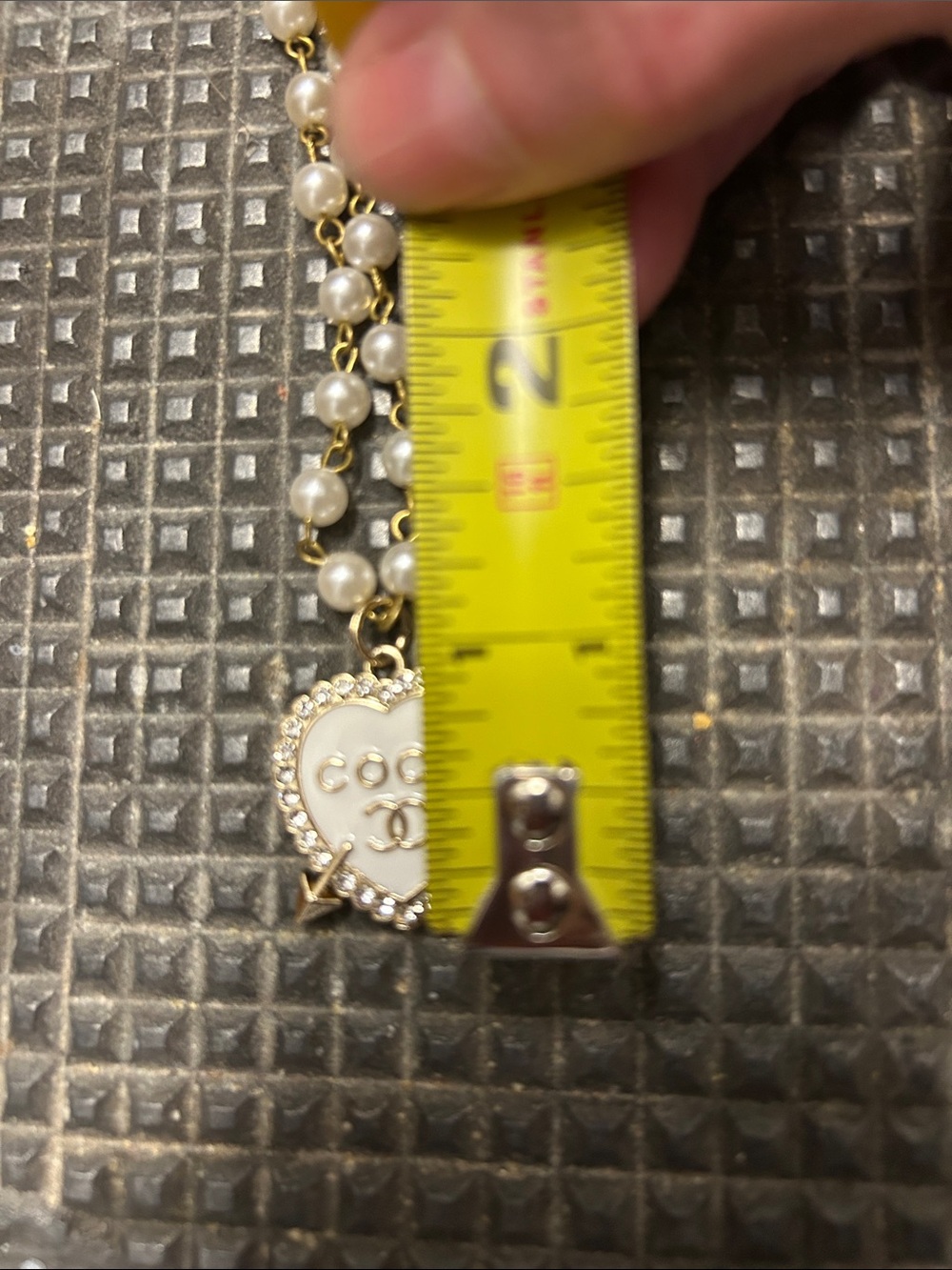 Authentic Designer Charm from a Zipper Pull on a Repurposed, Faux Pearl Chain - Picture 14 of 16